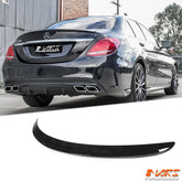 Gloss Black AMG Style Rear Trunk Lip Spoiler Bodykit for Mercedes Benz C-Class W205 Sedan, including C43 & C63-S